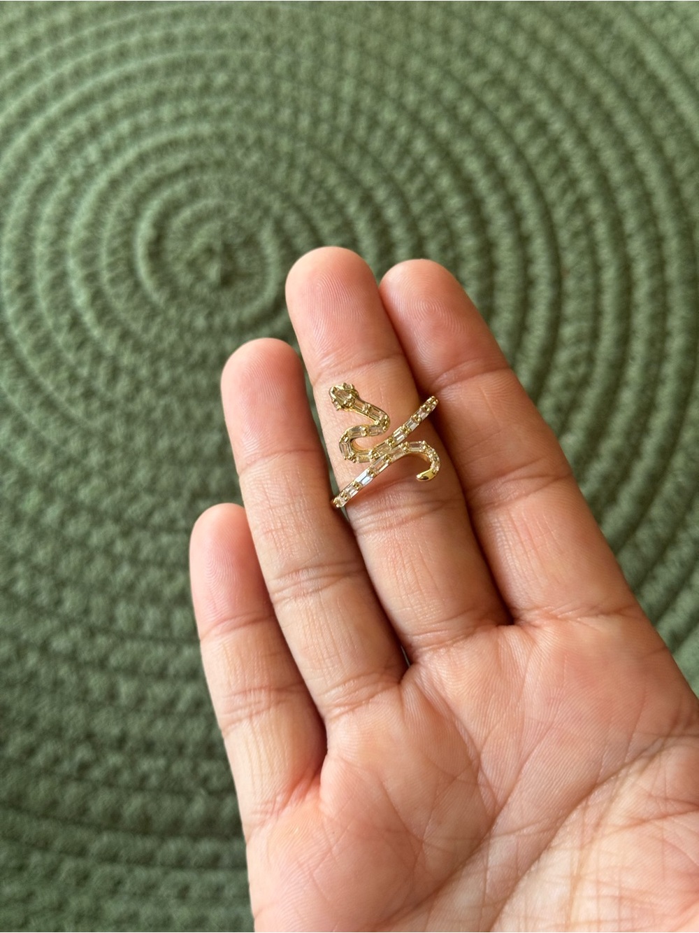 Gold Filled Cubic Zirconia Snake Ring Size 9